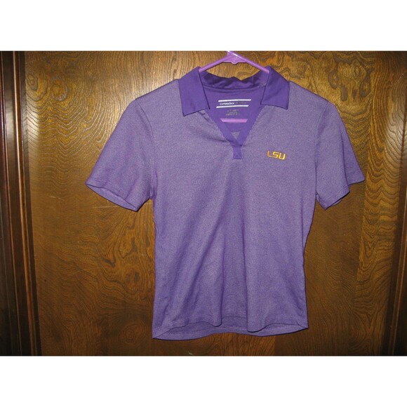 Womens Cutter & Buck CB Dry tec LSU Tigers Purple Polo Shirt Size XS - Picture 1 of 3
